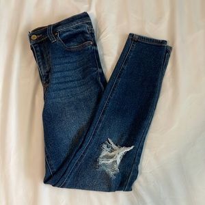 High rise ankle skinny jeans